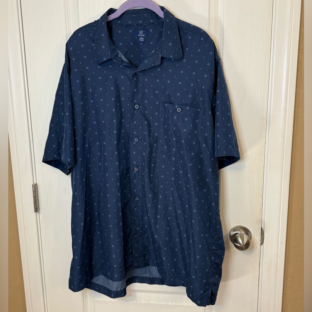 George Blue Patterned Shirt XL
